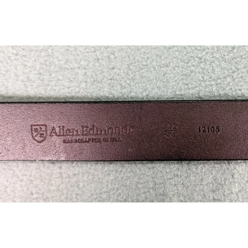 Allen Edmonds Brown Belt Sliced Slatted Scored Mens 44 Leather USA Old Money